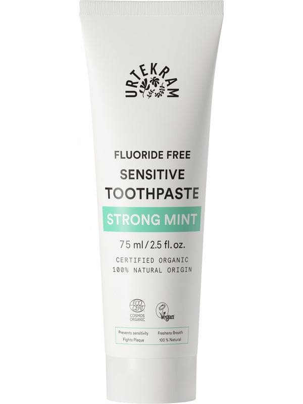 Urtekram Tandpasta Strong Mint Sensitive (zonder fluoride)